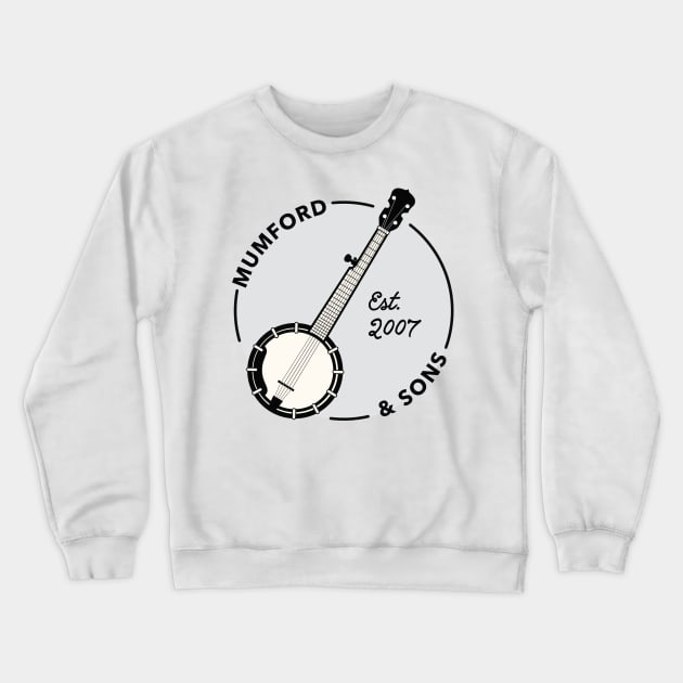 Mumford and Sons Banjo (Black) Crewneck Sweatshirt by NoahStDesigns